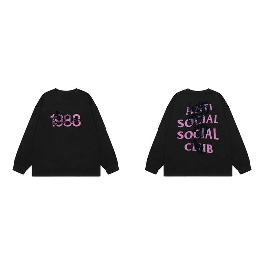 Anti Social Social Club Dragon Pink Logo Long Sleeve T-Shirt - Black