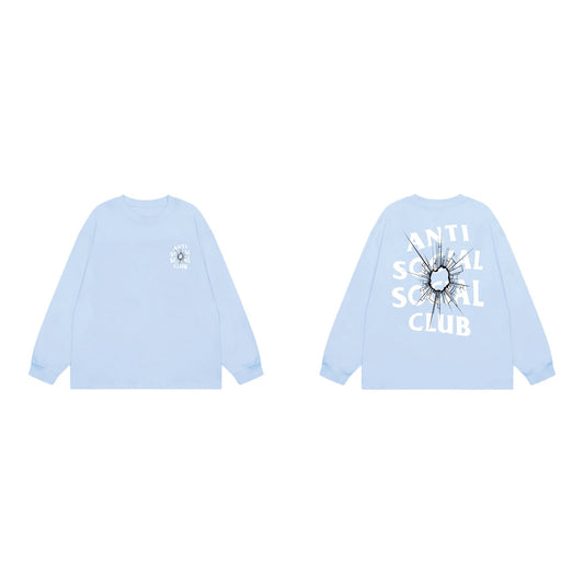Anti Social Social Club Bullet Hole Long Sleeve T-Shirt - Light Blue