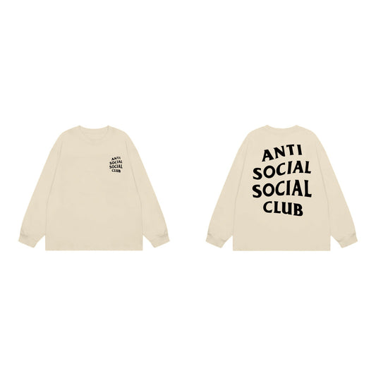 Anti Social Social Club Classic Long Sleeve T-Shirt - Cream/Black